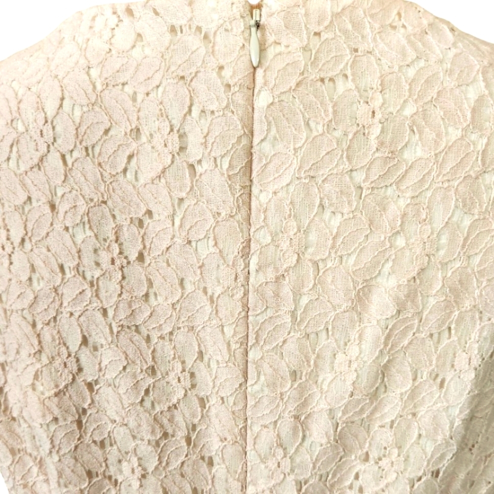 ELIE TAHARI Pale Pink Lace Eyelet Sheath Dress - Size 12 - Picture 8 of 12